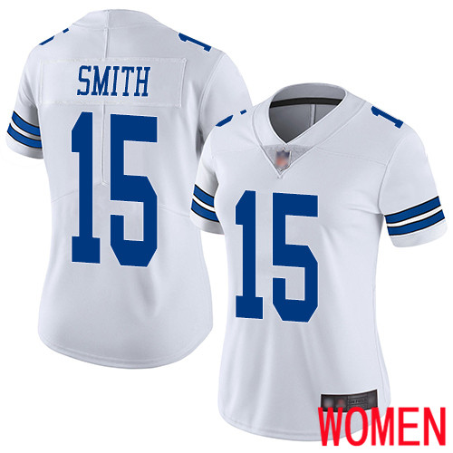 Women Dallas Cowboys Limited White Devin Smith Road #15 Vapor Untouchable NFL Jersey->women nfl jersey->Women Jersey